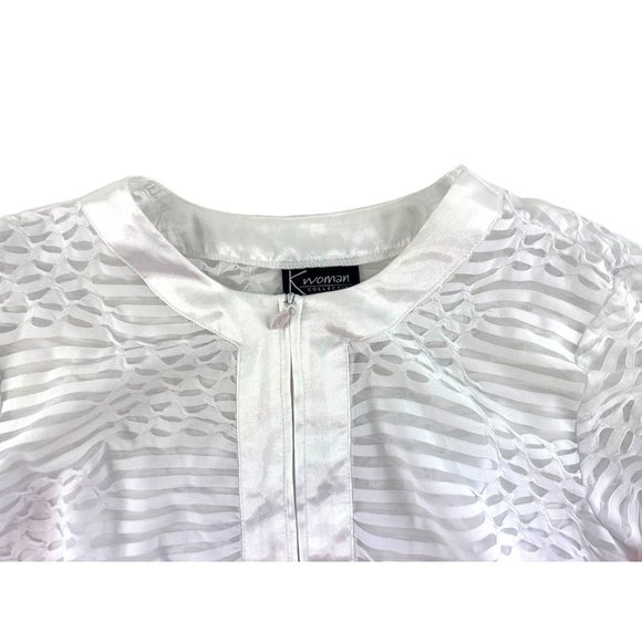 K Woman Collection 2-Piece Zipper Jacket and Tank Top Size 20W White - Picture 8 of 14